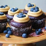 Cashew and Blueberry Frosted Cupcakes with Chocolate Ganache by The Vegan Chickpea