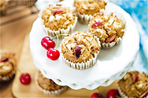 Vegan Cherry Cheesecake Muffins by Keepin it Kind