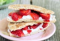 double decker coconut berry sandwich