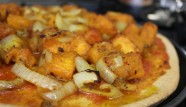 Homemade roast pumpkin vegan pizza