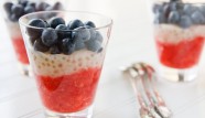Fourth of July Strawberry-Blueberry Tapioca Parfaits by Fat Free Vegan. Click here for the full recipe on the Fat Free Vegan website.