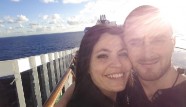 Myself and Scott enjoying the sun on the upper deck of the cruise ship. Photo: TVW.